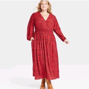 Knox Rose Crimson Floral Maxi Dress
